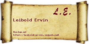 Leibold Ervin névjegykártya